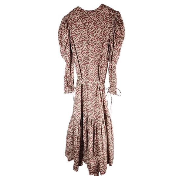 Horror Vacui Elena Scalloped Floral-Print Cotton Midi Dress Size XS - Picture 3 of 15